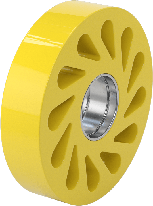 Aşınmaya Dayanıklı Flex-Grip Presle Takılan Tahrik Silindiri, 4“ Çap x 1” Genişlik Esnek Silindir, 1-1/4" Mil Çapı için