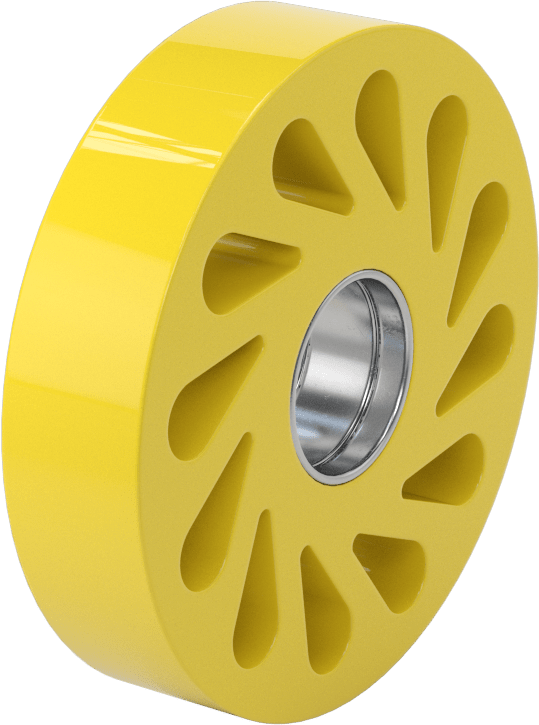 Aşınmaya Dayanıklı Flex-Grip Presle Takılan Tahrik Silindiri, 4“ Çap x 1” Genişlik Esnek Silindir, 1-1/8" Mil Çapı için