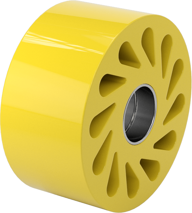 Aşınmaya Dayanıklı Flex-Grip Presle Takılan Tahrik Silindiri, 4“ Çap x 2” Genişlikte Esnek Silindir, 1-1/8" Mil Çapı için