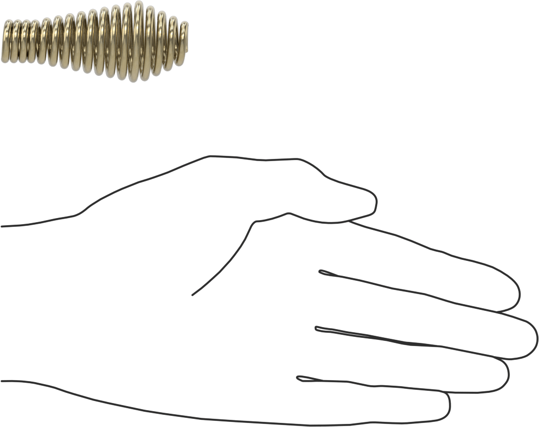 Spring Handle, Zinc Yellow-Chromate Plated, for 3/8" Rod Diameter, 1" Maximum Diameter
