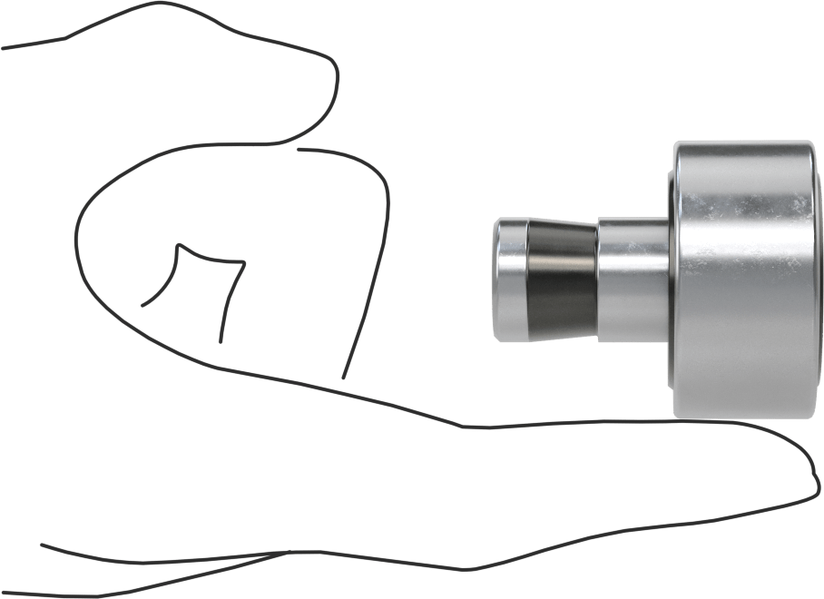 Konik Saplamalı Ray Silindiri, 40 mm Makara Çapı, 20 mm Makara Genişliği