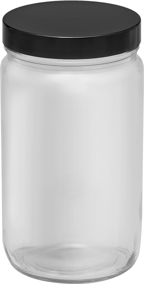 Kaplamalı Kağıt Mühürlü Cam Kavanoz, 32 FL oz/950 ml Kapasite, Şeffaf