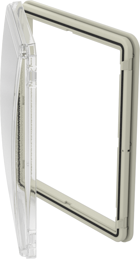 Muhafazalar için Şeffaf HMI Kapağı, Çıtçıtlı Kapatma, Polikarbonat, 9-3/4“ Yükseklik x 8-1/2” Genişlik