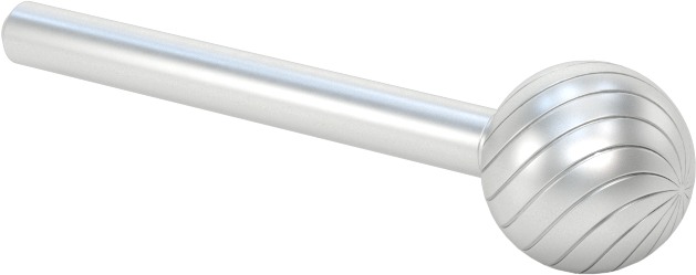 Yüksek Hızlı Çelik Frez, 1/8" Çapında Şaft ile, Bilye, 3/8" Baş Çapı
