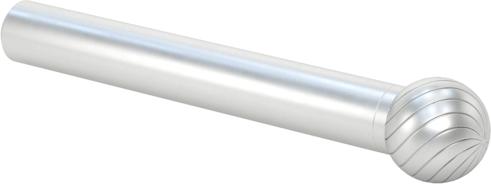 Yüksek Hızlı Çelik Frez, 1/4" Çaplı Şaft ile, Bilye, 3/8" Baş Çapı