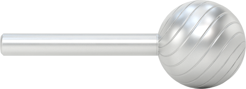 Yüksek Hızlı Çelik Frez, 1/4" Çaplı Şaft ile, Bilye, 1" Baş Çapı