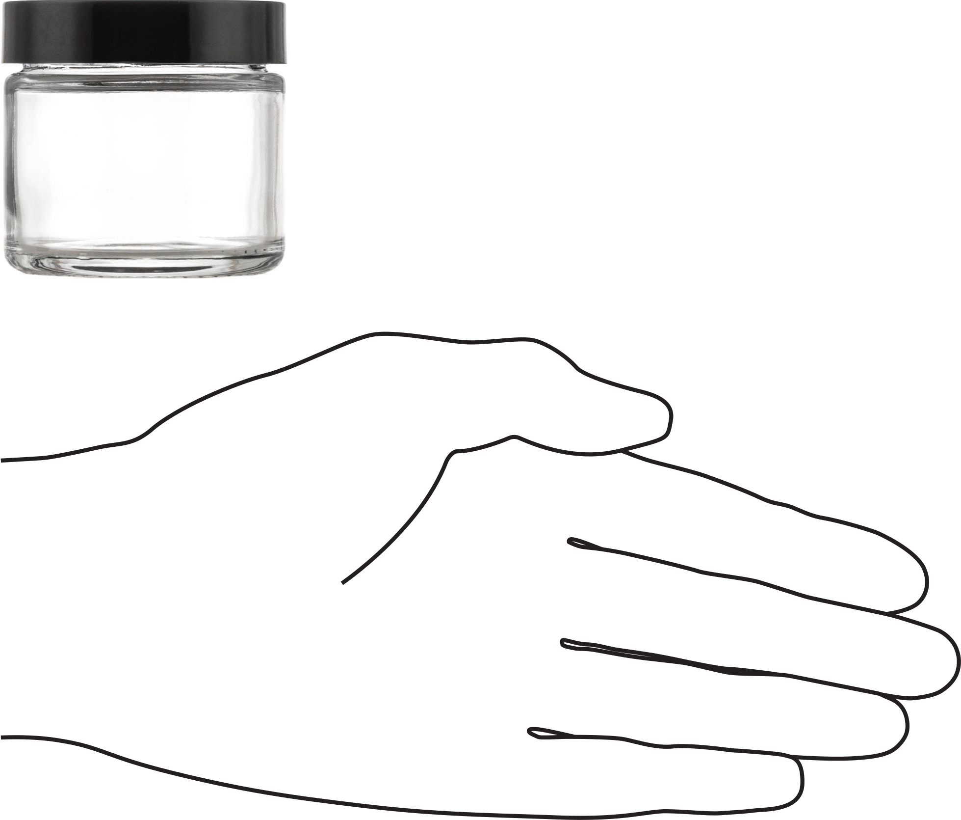 PTFE Plastik Contalı Şeffaf Cam Kavanoz, 2 FL oz/60 ml Kapasite