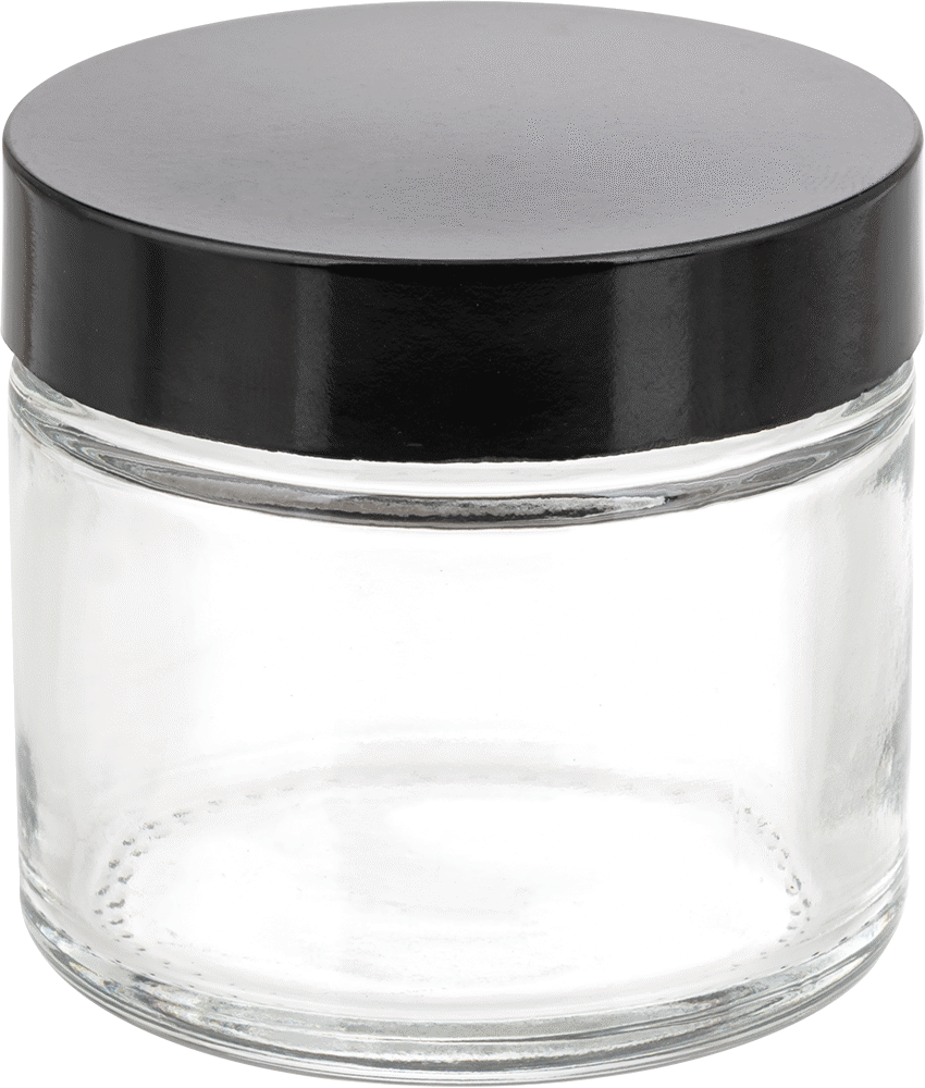 PTFE Plastik Contalı Şeffaf Cam Kavanoz, 2 FL oz/60 ml Kapasite