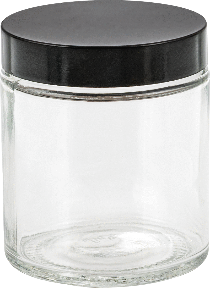 PTFE Plastik Contalı Şeffaf Cam Kavanoz, 4 FL oz/120 ml Kapasite