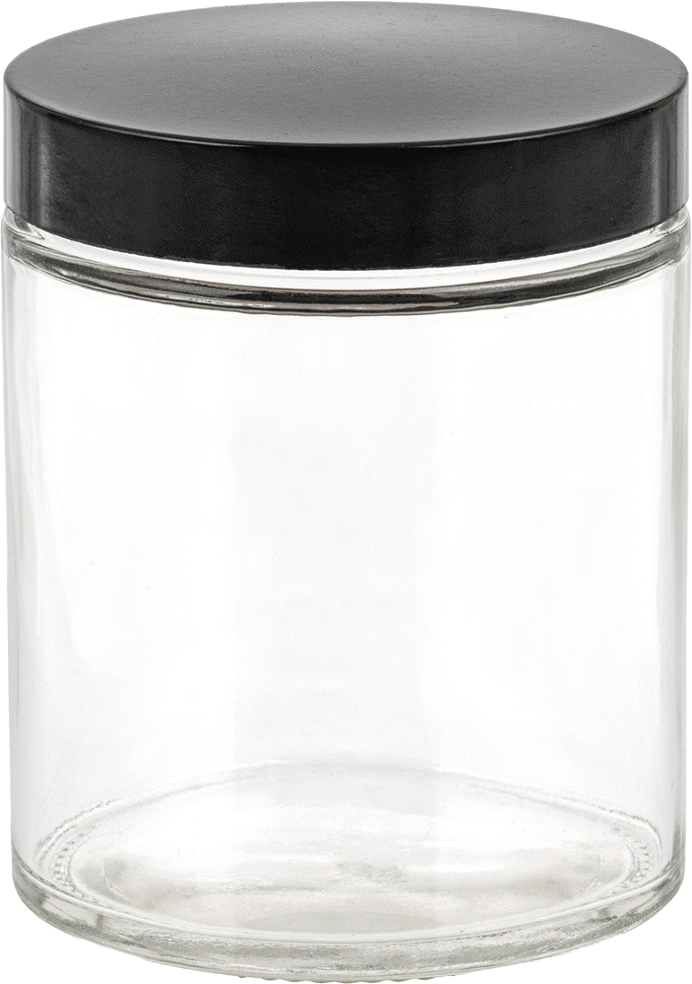 PTFE Plastik Contalı Şeffaf Cam Kavanoz, 6 FL oz/175 ml Kapasite