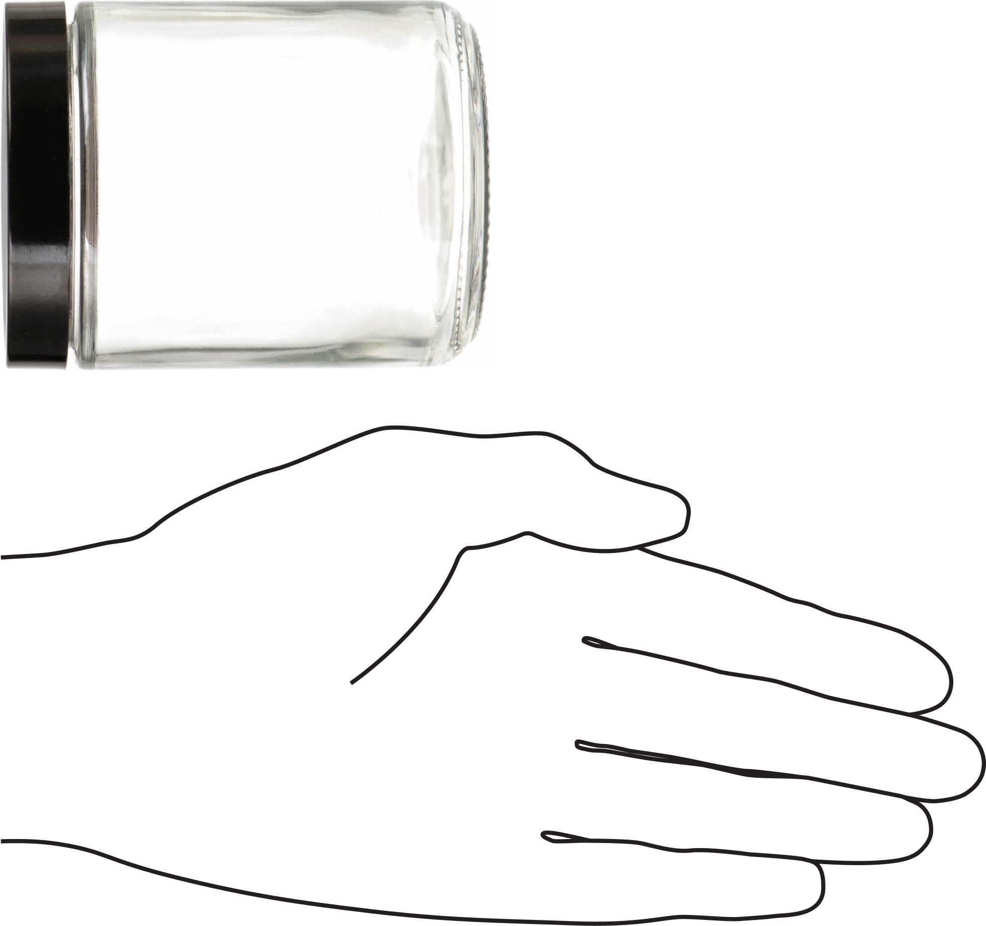 PTFE Plastik Contalı Şeffaf Cam Kavanoz, 8 FL oz/235 ml Kapasite