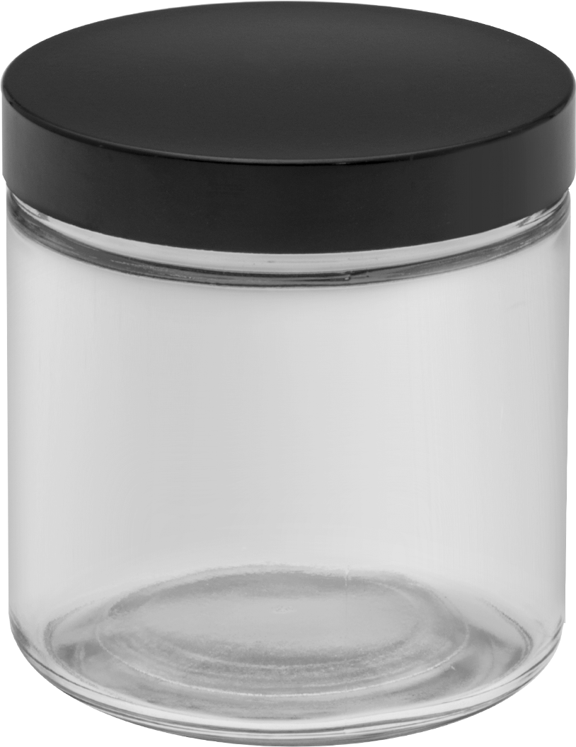PTFE Plastik Contalı Şeffaf Cam Kavanoz, 16 FL oz/475 ml Kapasite