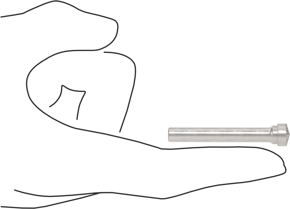 Karbür Frez, Sivri Uçlu Pürüzsüz Silindir, 3/8" Baş Çapı