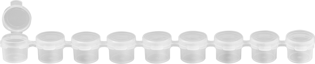 Bağlantılı Polipropilen Plastik Şişeler, 9 Şişe, 0,17 FL. oz. Kapasite, 1" Çap