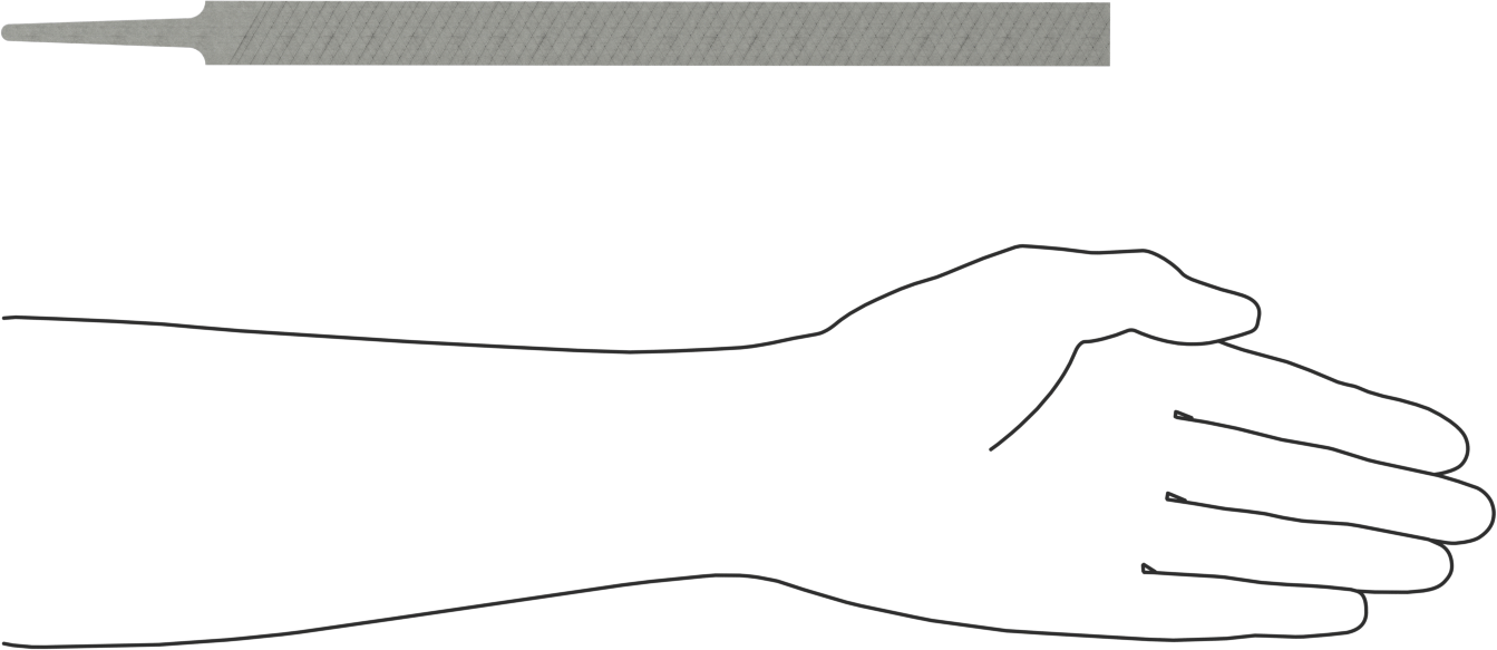 Hassas Düz Dikdörtgen Törpü, Orta Kaplama için, 10“ Uzunluk x 45/64” Genişlik