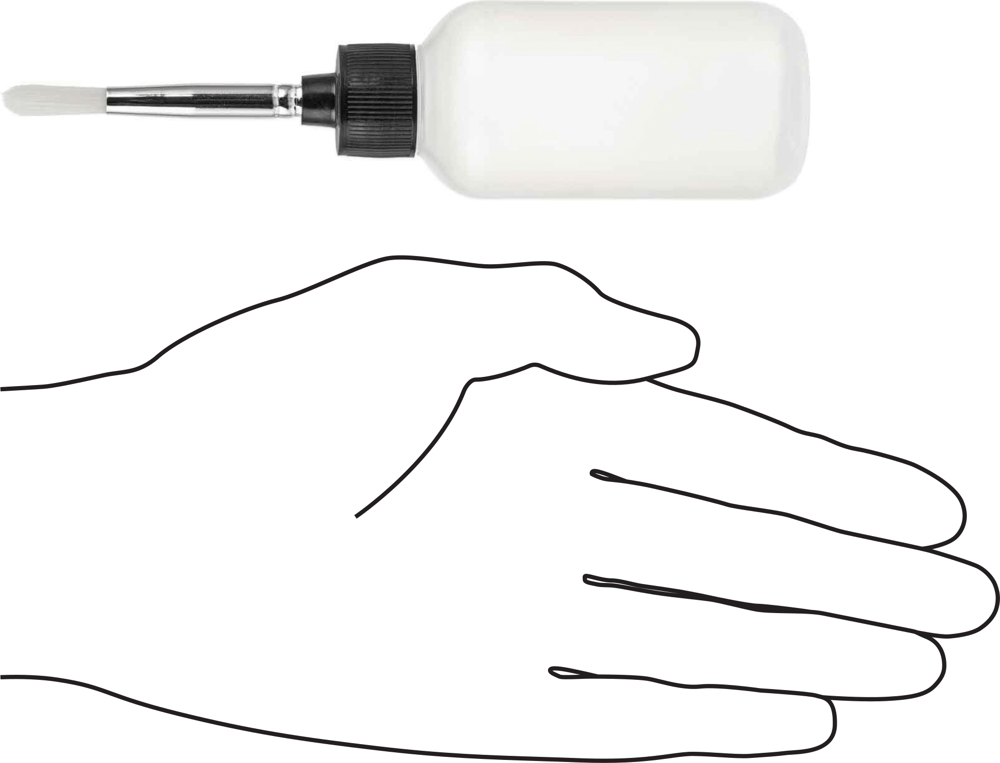Sert Tip Sıkma Şişesi, Polyester Plastik Fırça Aplikatörlü, 2 FL oz Kapak
