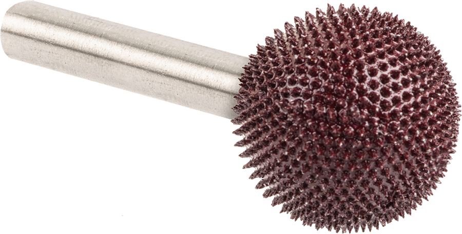Metalsiz Malzemeler için Taşlama Ucu, Top Şekli, 7/8" Başlık Çapı, Kaba