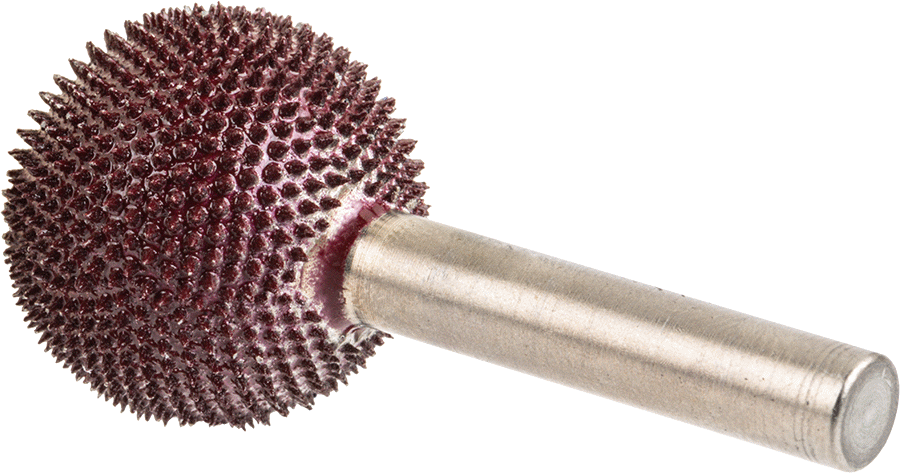 Metalsiz Malzemeler için Taşlama Ucu, Top Şekli, 7/8" Başlık Çapı, Kaba