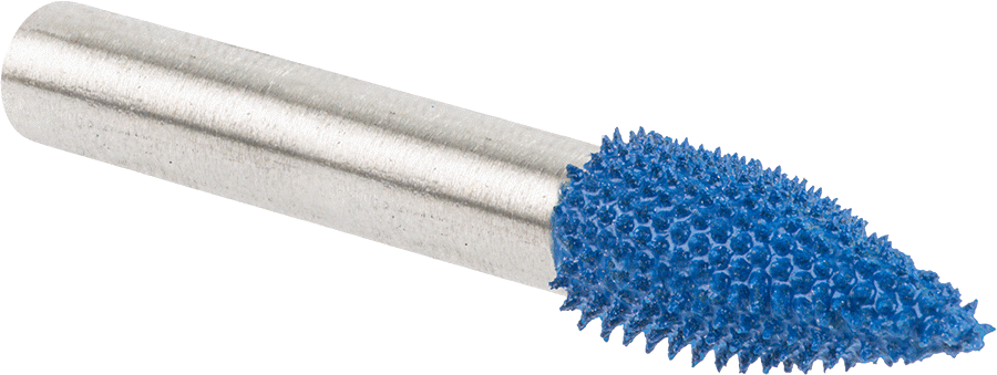 Metalsiz Malzemeler için Taşlama Ucu, Alev Şekli, 3/8" Baş Çapı, İnce