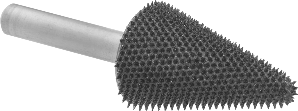 Metalsiz Malzemeler için Taşlama Ucu, Konik Şekil, 13/16" Baş Çapı, Kaba