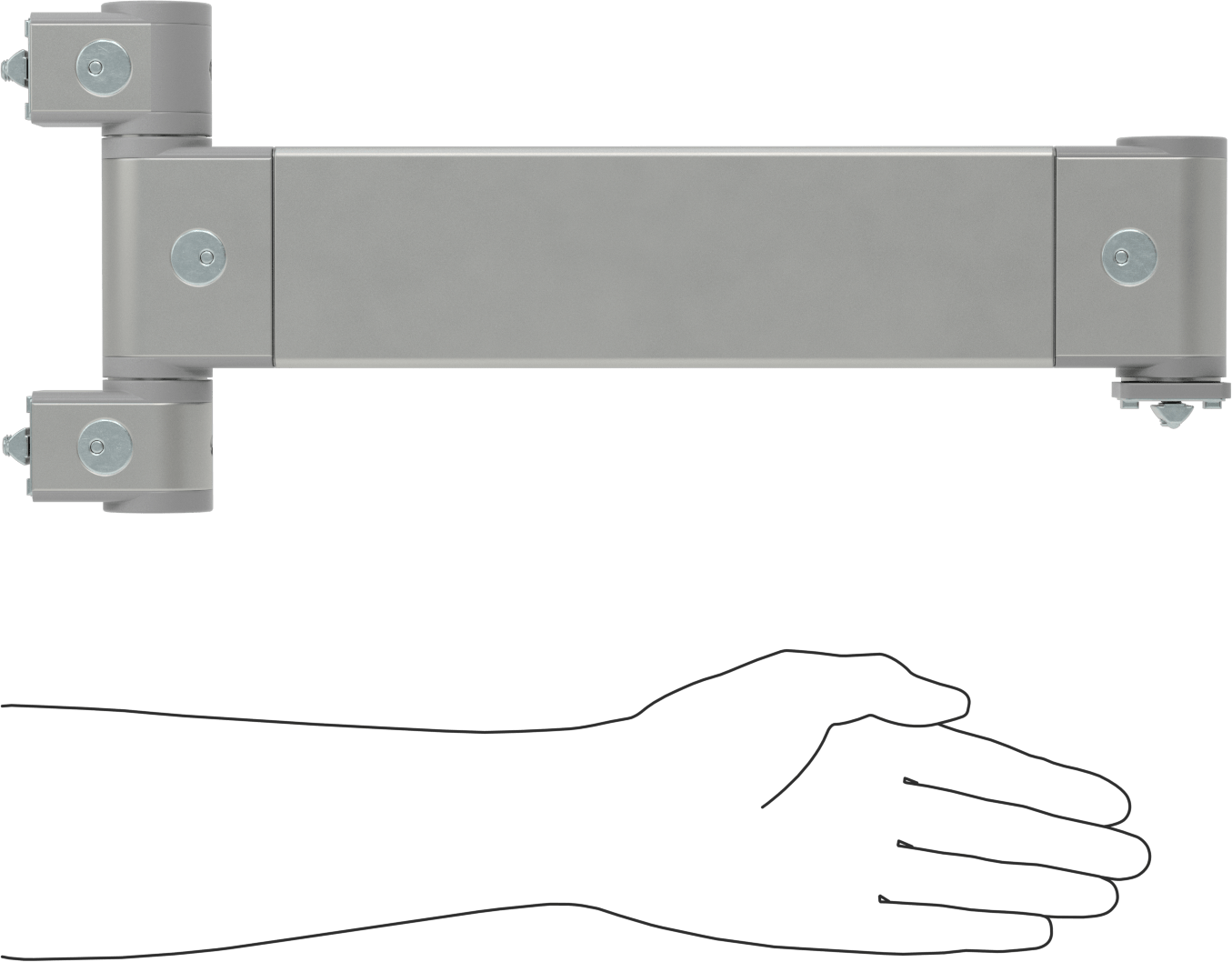 T-Yivli Çerçeveleme Konumlandırma Kolu, 1-1/2" ve 40 mm Yüksek Ray için, 7-5/16" Toplam Yükseklik
