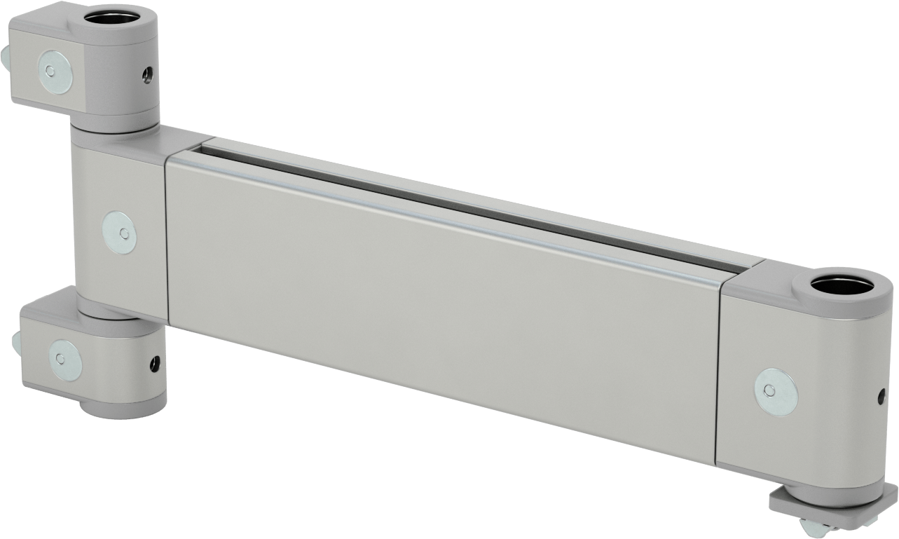 T-Yivli Çerçeveleme Konumlandırma Kolu, 1-1/2" ve 40 mm Yüksek Ray için, 7-5/16" Toplam Yükseklik