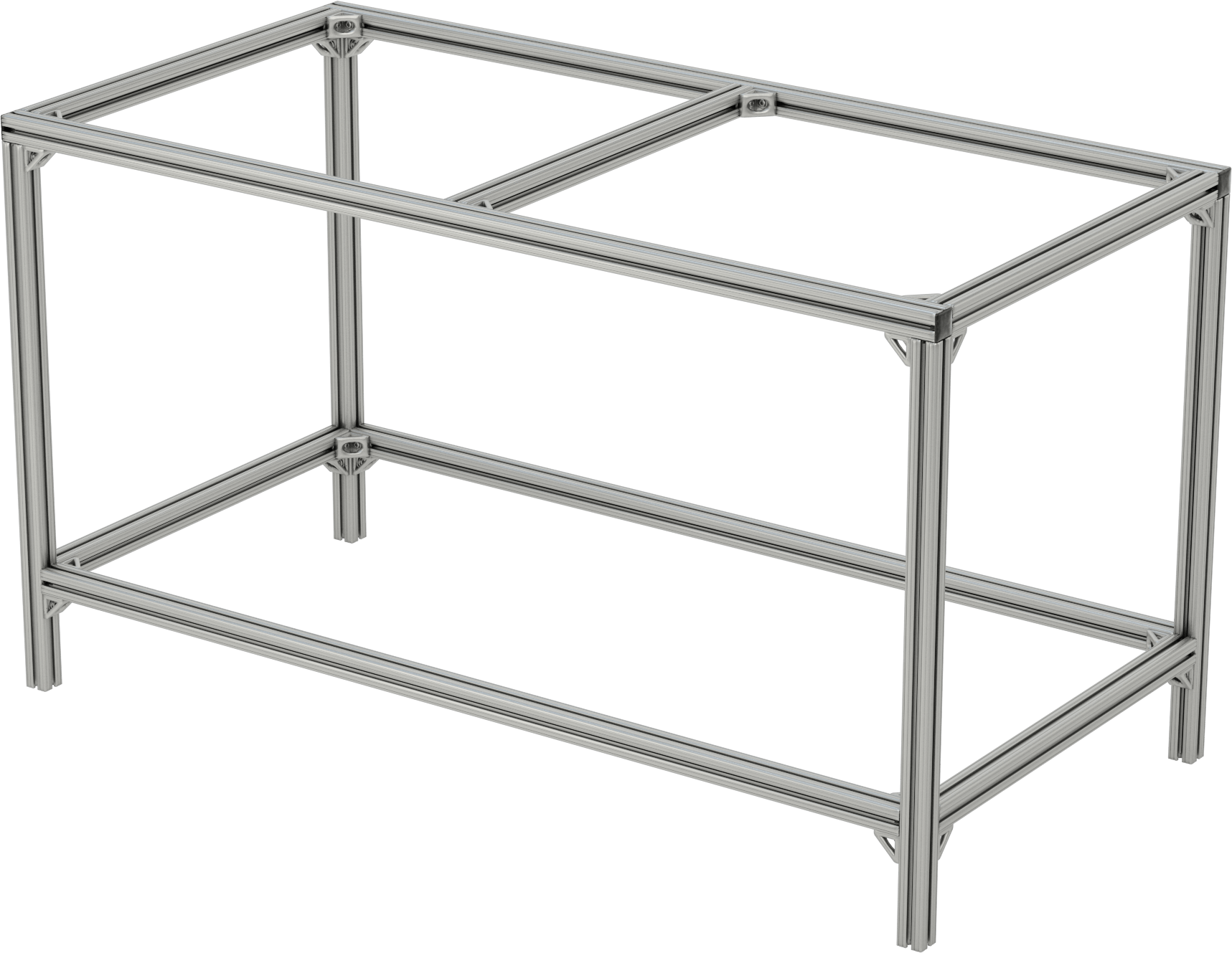 T-Yivli Çerçeve Tabanı, 1-1/2" Tek Ray, 60“ Uzunluk x 30” Genişlik x 34" Yükseklik