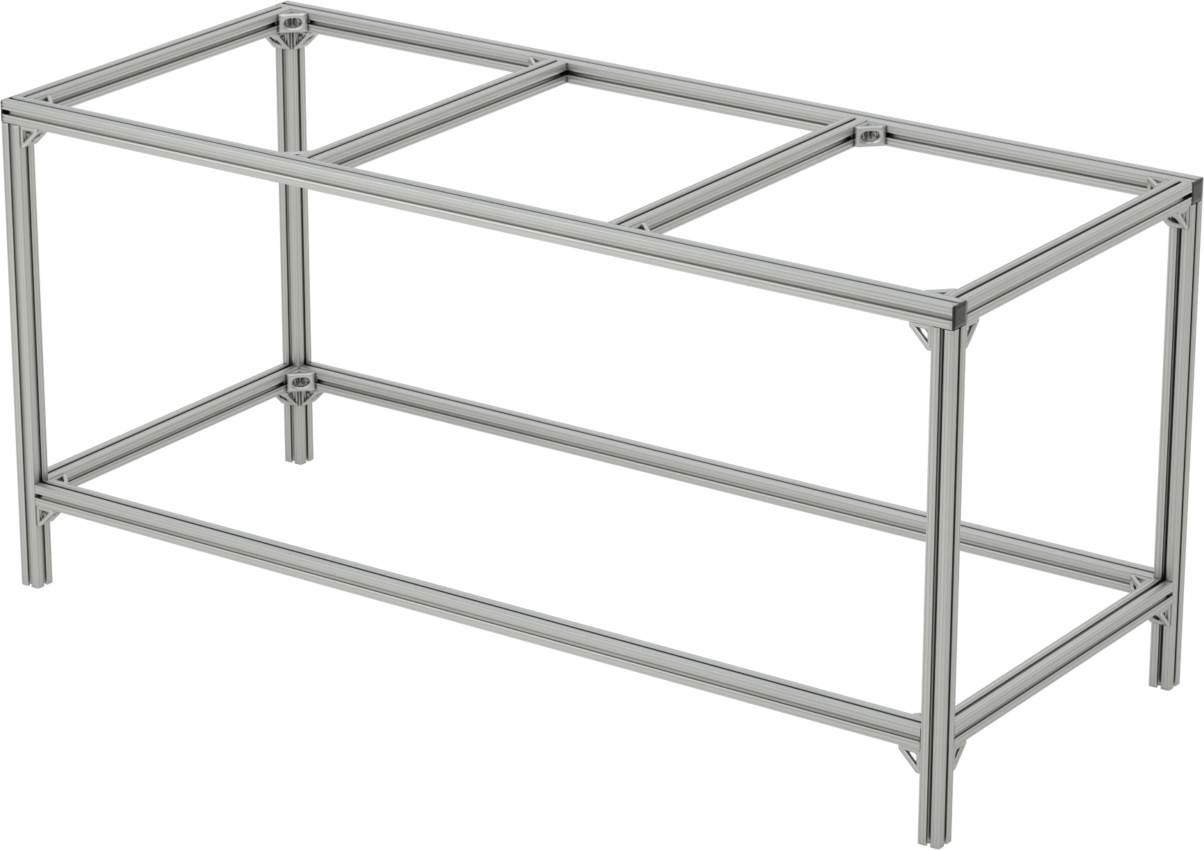 T-Yivli Çerçeve Tabanı, 1-1/2" Tek Ray, 72“ Uzunluk x 30” Genişlik x 34" Yükseklik