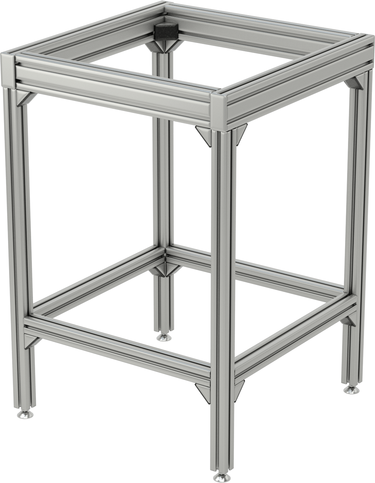 T-Yivli Çerçeve Tabanı, 40 mm Yükseklik x 80 mm Genişlik Tek Ray, 24“ Uzunluk x 24” Genişlik