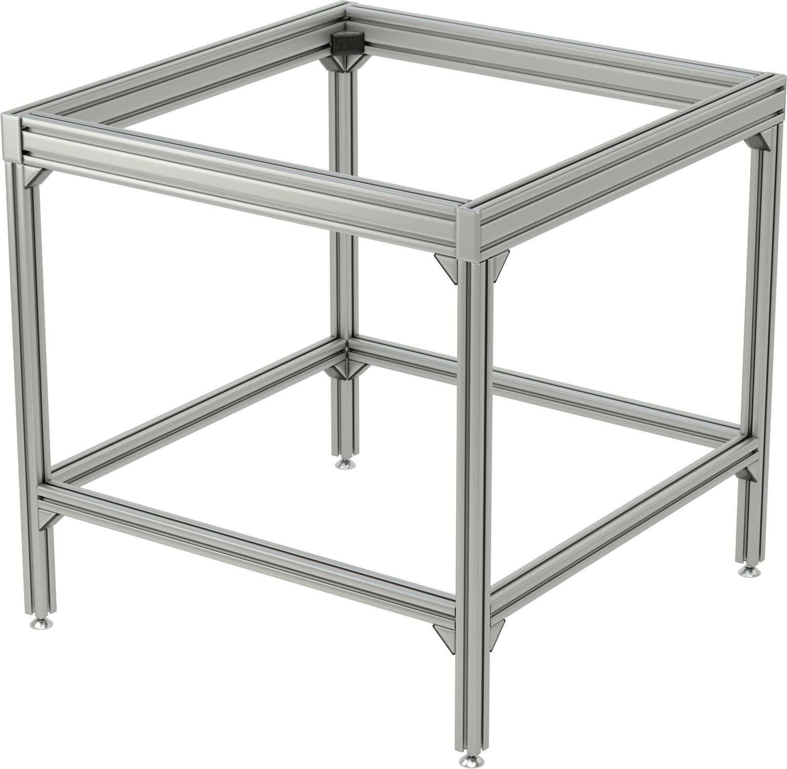 T-Yivli Çerçeve Tabanı, 40 mm Yükseklik x 80 mm Genişlik Tek Ray, 36 inç Uzunluk x 36 inç Genişlik