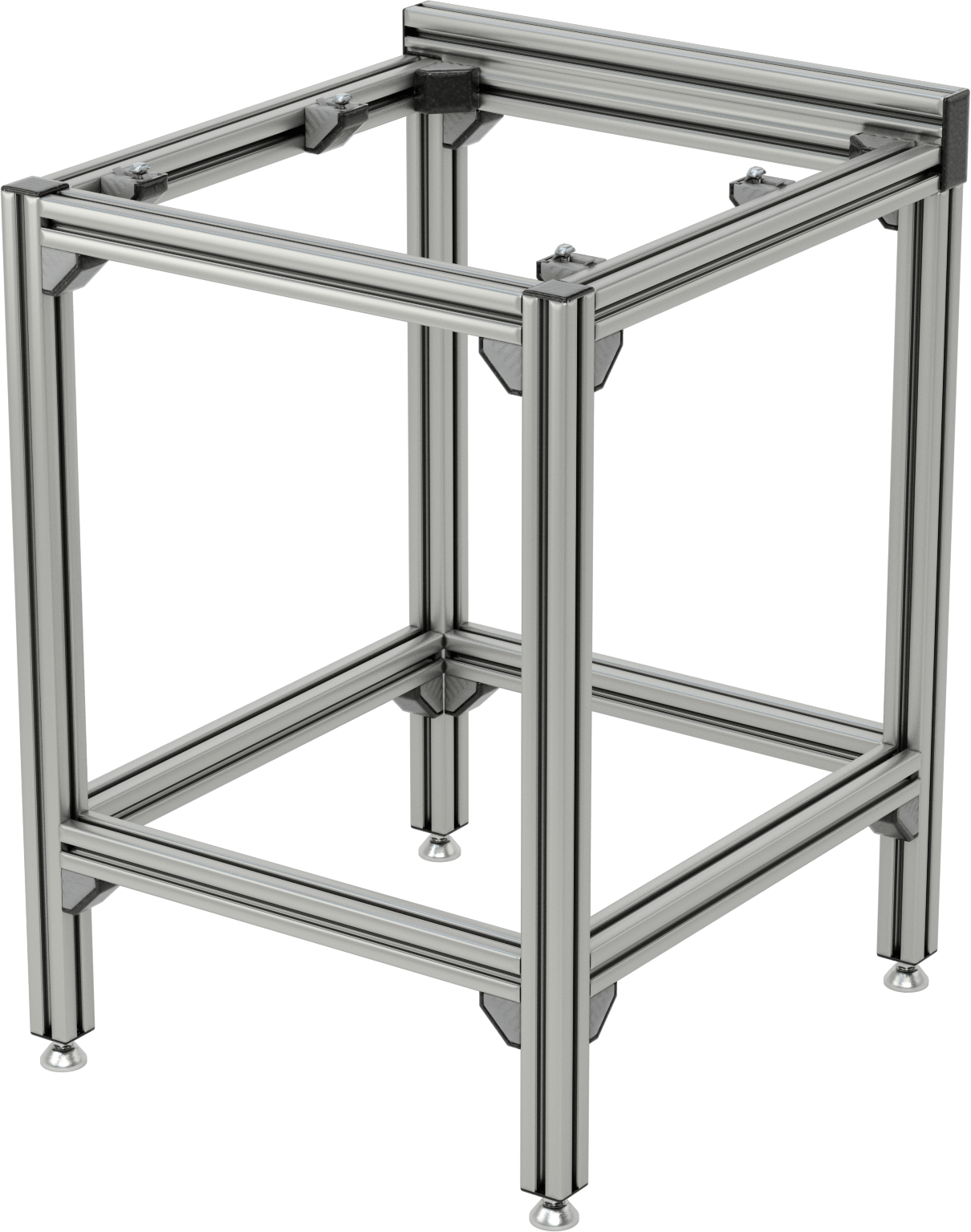 T-Yivli Çerçeve Tabanı, 45 mm Tek Ray, 24“ Uzunluk x 24” Genişlik x 34" Yükseklik