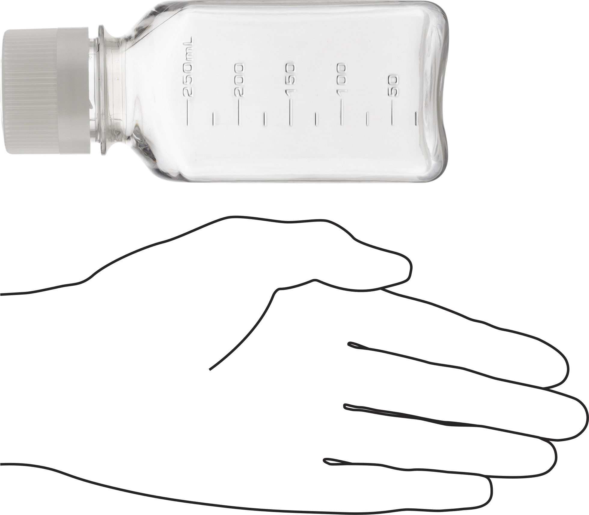 Steril Dereceli PETG Plastik Şişe, Temiz Oda Ortamı için, 8 FL. oz Kapasite, 2-1/2" Genişlik