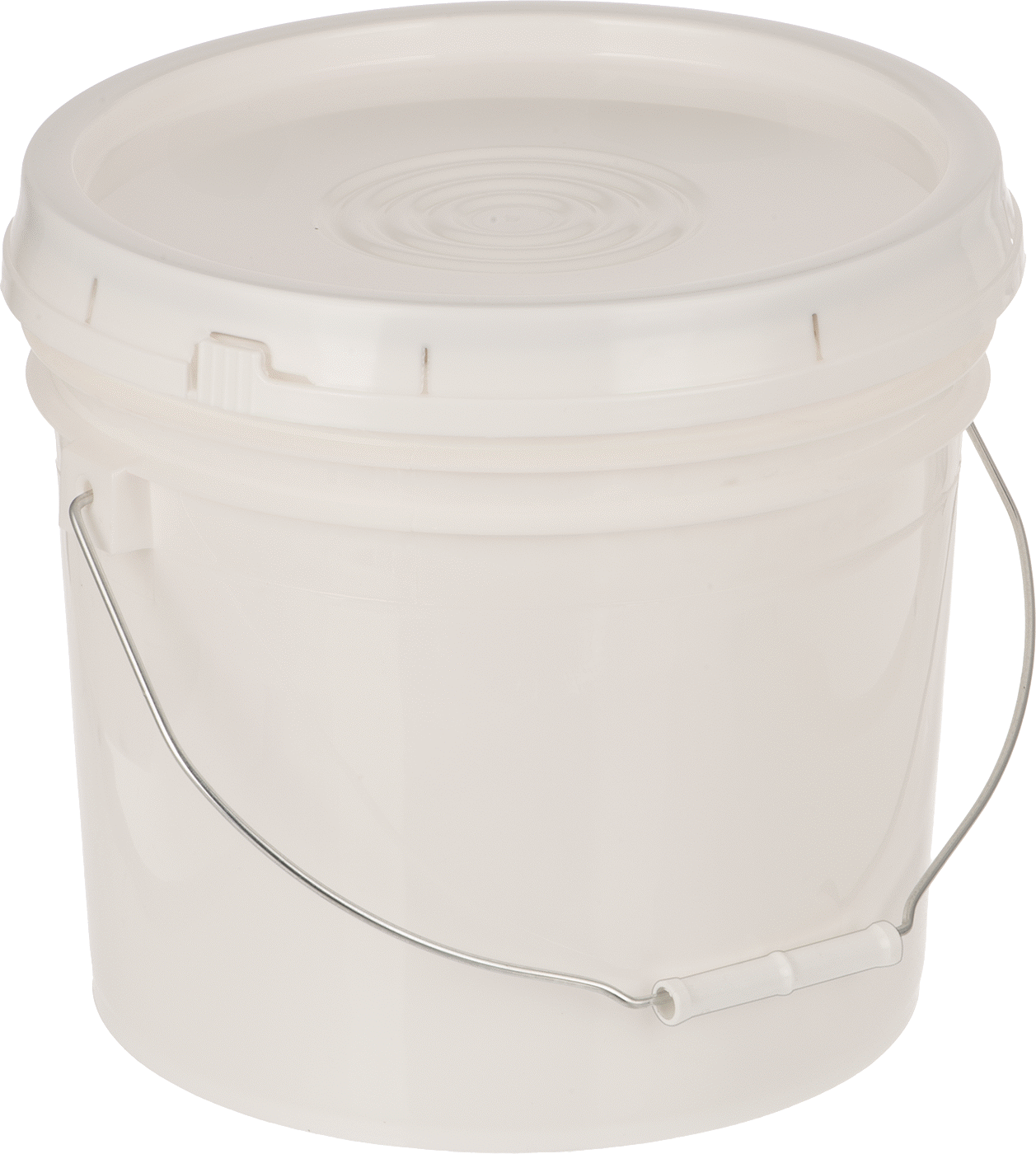 Polietilen Plastik Kova, Çıtçıtlı kapaklı, Yuvarlak, 3-1/2 Galon Kapasite