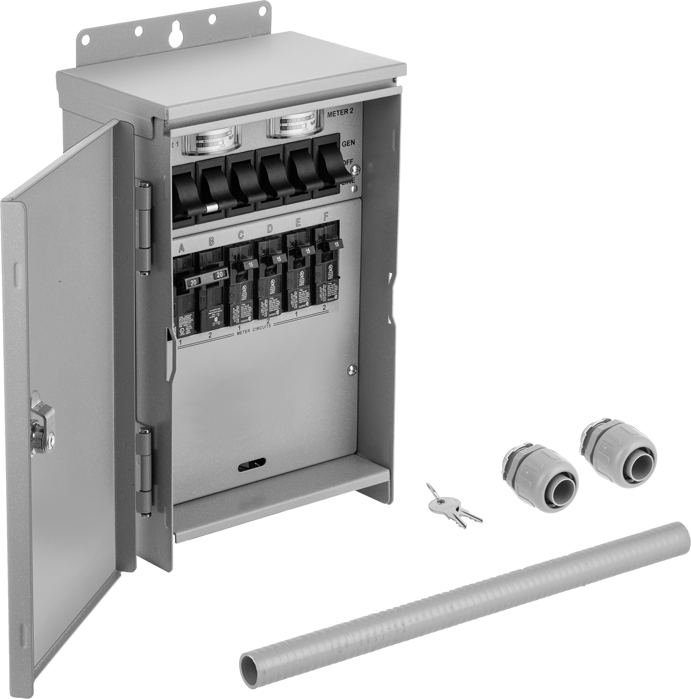 Manuel Transfer Anahtarı, NEMA 3R, Toplam 10 Devre, 12500 W Maksimum Güç