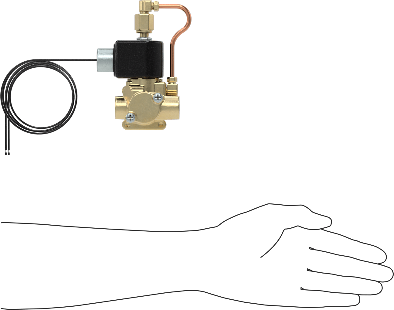 Egzoz Portlu Solenoid Açma/Kapama Vanası, Normalde Kapalı, 24V AC, 3/8 NPT Dişi, 7,3 Cv