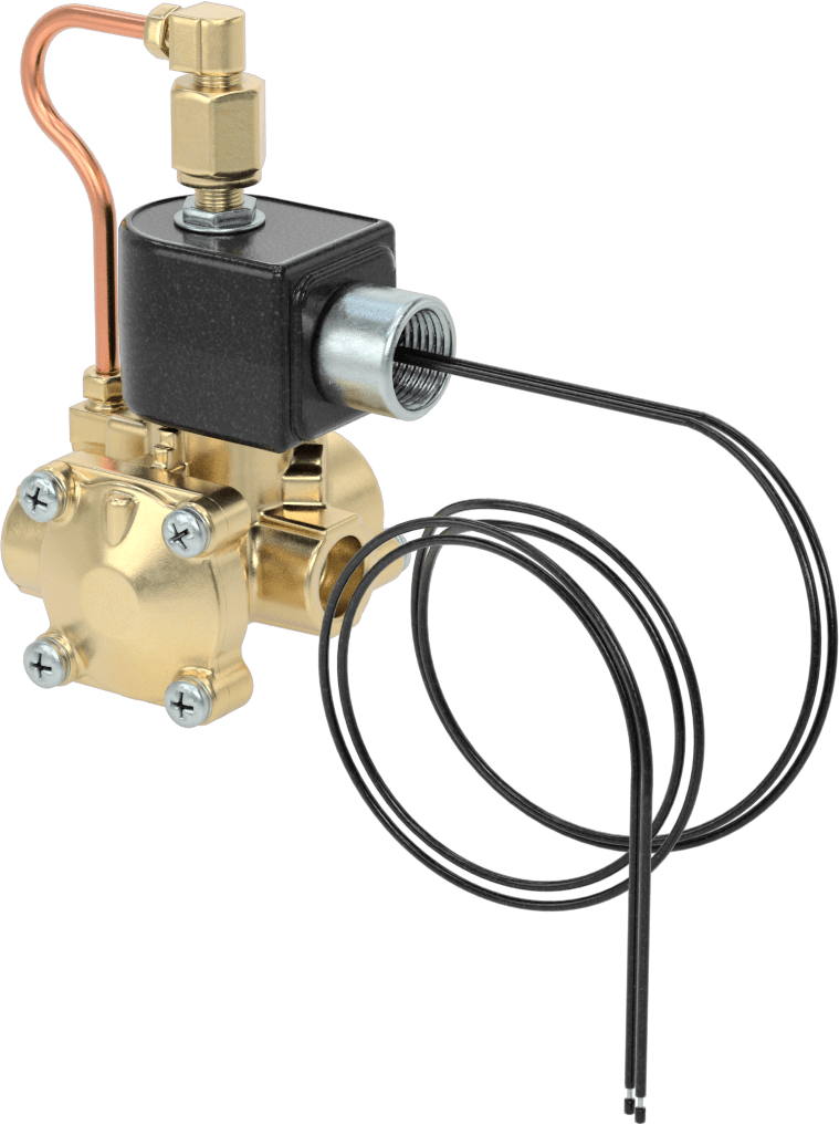 Egzoz Portlu Solenoid Açma/Kapama Vanası, Normalde Kapalı, 24V AC, 3/8 NPT Dişi, 7,3 Cv