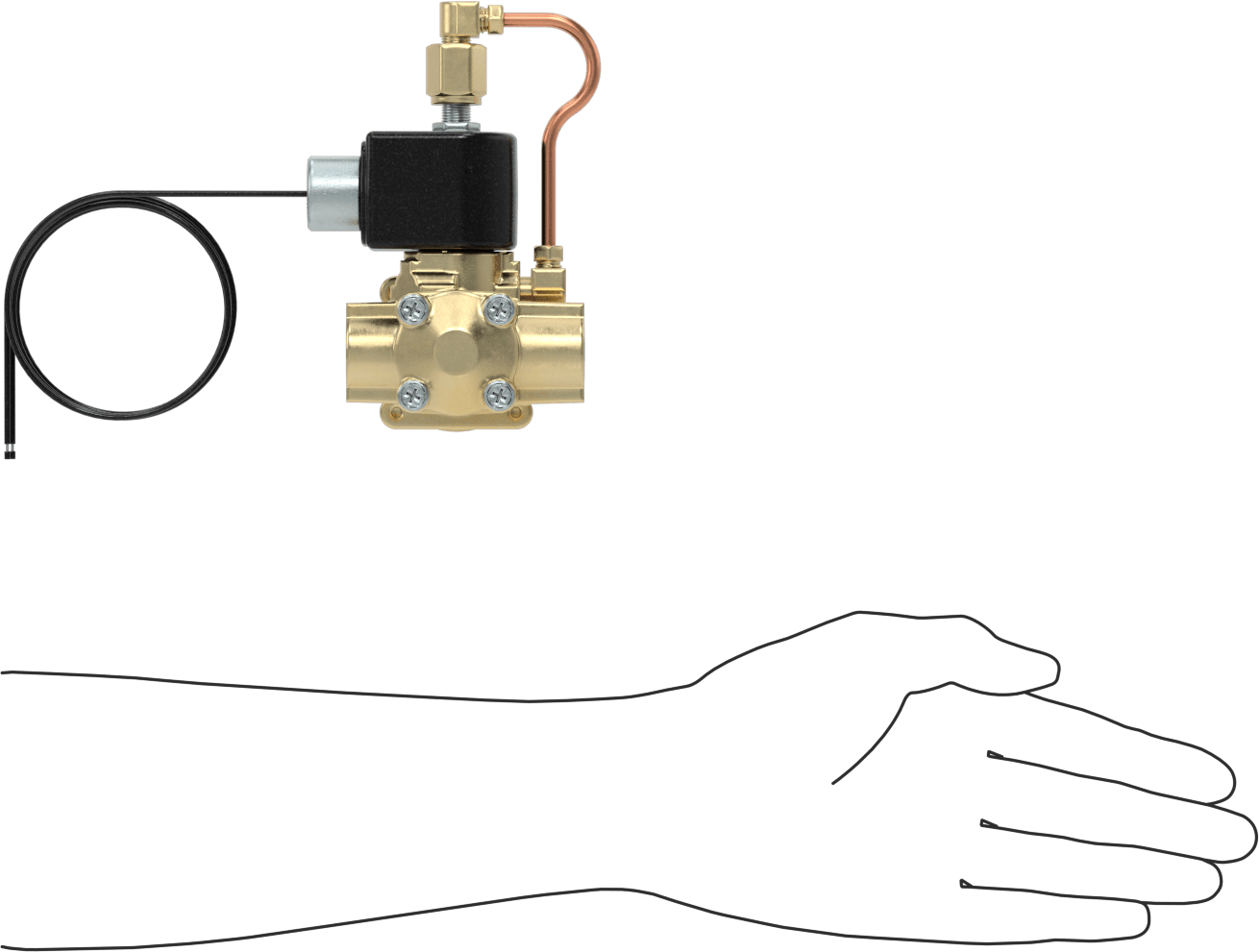 Egzoz Portlu Solenoid Açma/Kapama Vanası, Normalde Kapalı, 120V AC, 1/2 NPT Dişi, 3,6 Cv
