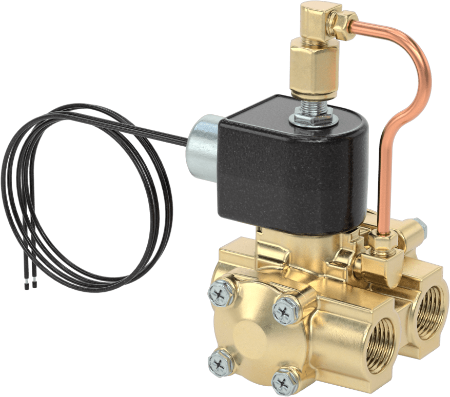 Egzoz Portlu Solenoid Açma/Kapama Vanası, Normalde Kapalı, 24V AC, 1/2 NPT Dişi, 3,6 Cv