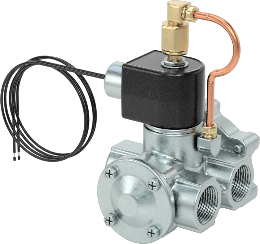 Egzoz Portlu Solenoid Açma/Kapama Vanası, Normalde Kapalı, 24V AC, 3/4 NPT Dişi, 7,3 Cv