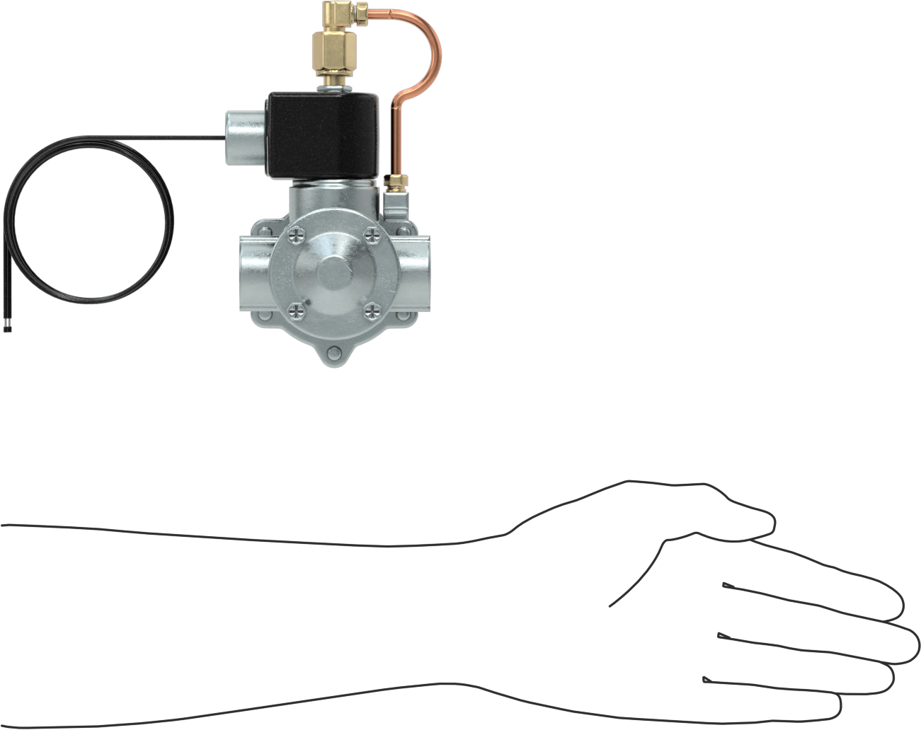 Egzoz Portlu Solenoid Açma/Kapama Vanası, Normalde Kapalı, 24V AC, 3/4 NPT Dişi, 7,3 Cv