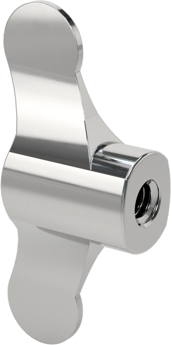 Paslanmaz Çelik İki Kollu Topuz, 1/4"-20 Dişli Delikli