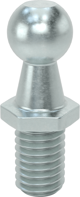 Gaz Yayları için Rulmanlı Saplama, 10 mm Top Çapı, 1,2" Toplam Uzunluk, M8 x 1,25 Diş