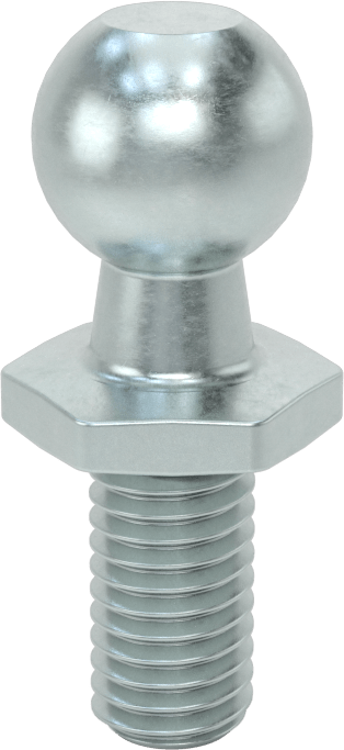 Gaz Yayları için Rulmanlı Saplama, 13 mm Top Çapı, 1,4 inç Toplam Uzunluk