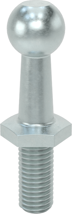 Gaz Yayları için Rulmanlı Saplama, 10 mm Top Çapı, 1,5 inç Toplam Uzunluk