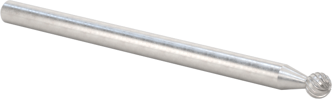 3/32" Çaplı Şaftlı Frez, Bilye, Anma Numarası SD-61, Tek Kesimli Diş