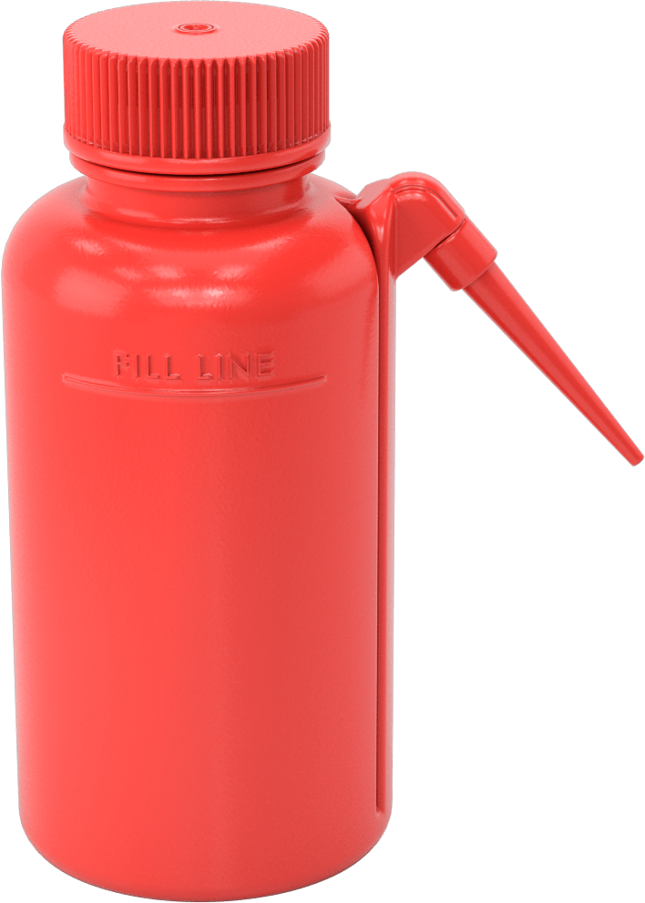 Ayrı Açılı Nozullu Sıkma Şişesi, Havalandırmasız Kapak, 8 FL. oz Kapasite, 2-1/2“ Çap x 5-3/8” Yükseklik