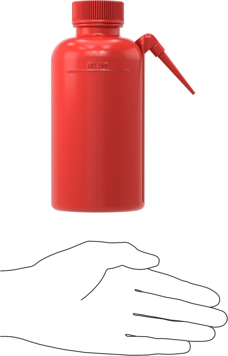 Ayrı Açılı Nozullu Sıkma Şişesi, Havalandırmasız Kapak, 16 FL. oz Kapasite, 3 inç Çap x 6-7/8 inç Yükseklik