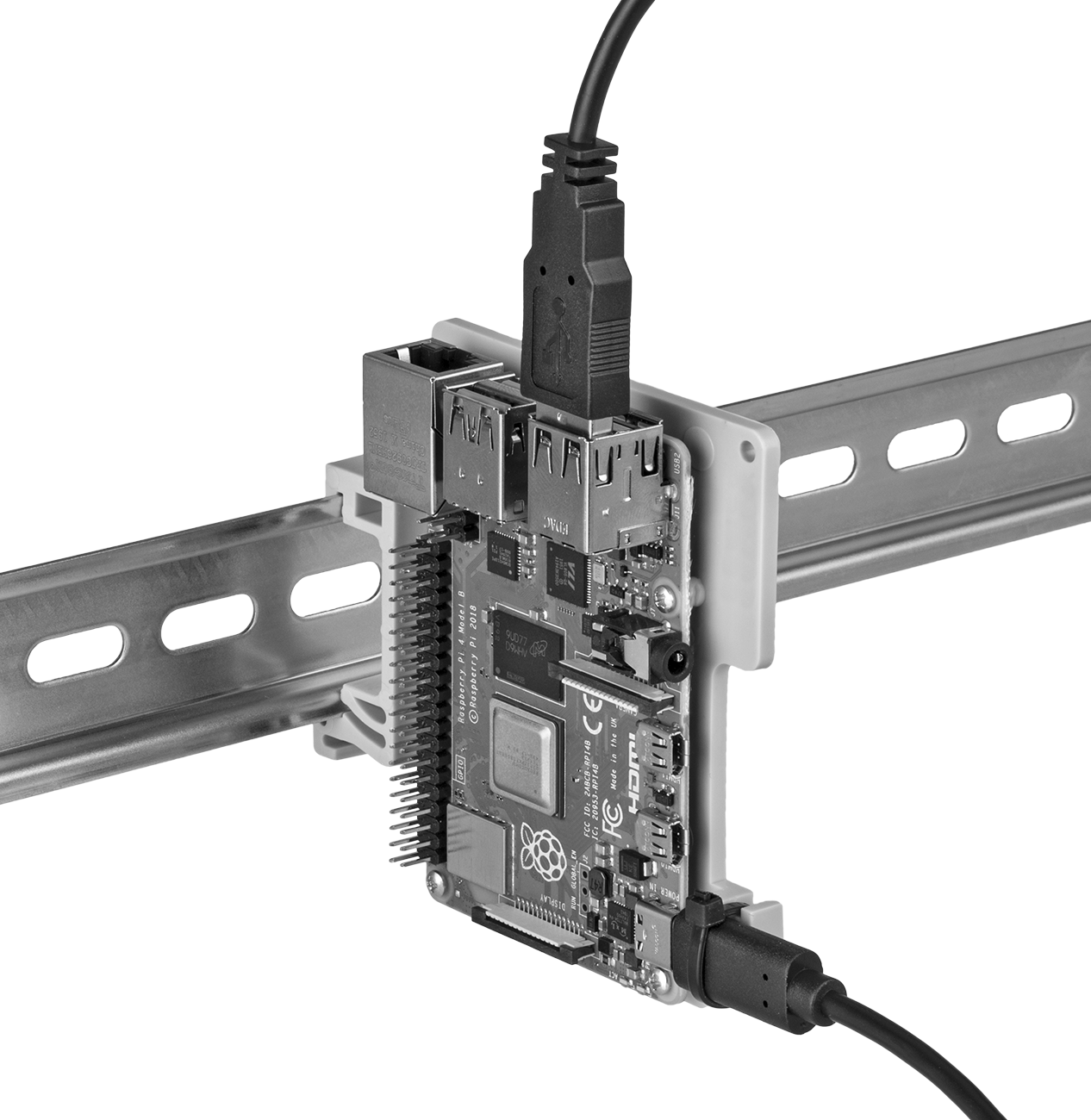 Geliştirme Kartları için DIN Ray Montajı, Raspberry Pi 2, 3, 4;Asus Tinker Board;O-Droid C2