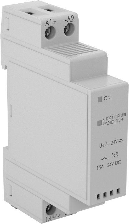 DIN Rayı Montajlı Katı Hal Rölesi, SPST-NO, 4 Terminal, 24 V DC Giriş