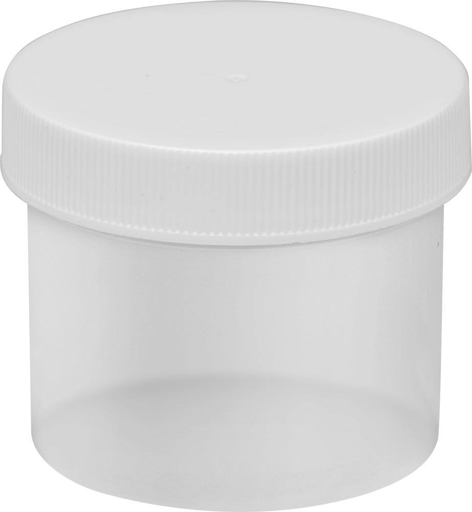 Yarı Şeffaf Polipropilen Plastik Kavanoz, 2 FL oz/60 ml Kapasite, 2-1/8" Çap